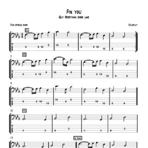 5 songs - Coldplay - 5S Bass Transcription