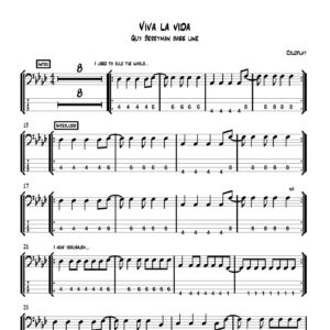 Viva la vida (Coldplay) - Bass Transcription