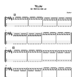 5 songs - Coldplay - Bass Transcription